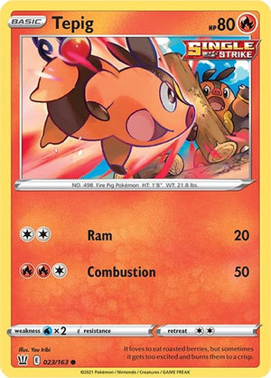 Pokemon TCG - SWSH05: Battle Styles - Tepig - 023/163 - Reverse Holofoil
