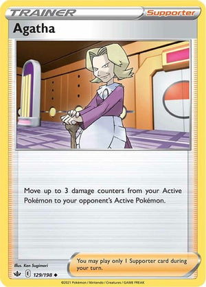 Pokemon TCG - SWSH06: Chilling Reign - Agatha - 129/198 - Reverse Holofoil