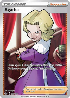 Pokemon TCG - SWSH06: Chilling Reign - Agatha - 186/198 - Holofoil