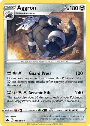 Pokemon TCG - SWSH06: Chilling Reign - Aggron - 111/198 - Reverse Holofoil