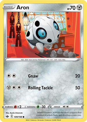 Pokemon TCG - SWSH06: Chilling Reign - Aron - 109/198