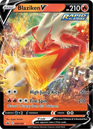 Pokemon TCG - SWSH06: Chilling Reign - Blaziken V - 020/198 - Holofoil