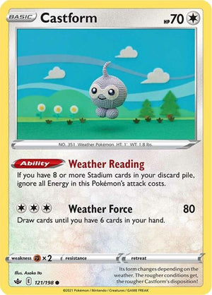 Pokemon TCG - SWSH06: Chilling Reign - Castform - 121/198 - Reverse Holofoil