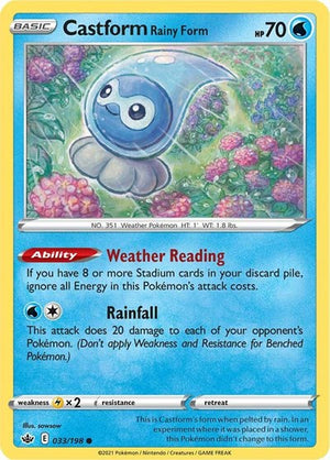 Pokemon TCG - SWSH06: Chilling Reign - Castform Rainy Form - 033/198