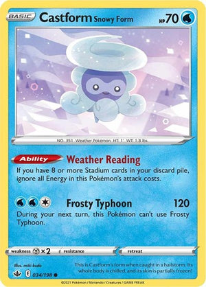 Pokemon TCG - SWSH06: Chilling Reign - Castform Snowy Form - 034/198
