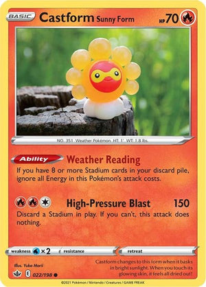 Pokemon TCG - SWSH06: Chilling Reign - Castform Sunny Form - 022/198
