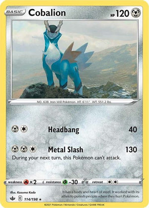 Pokemon TCG - SWSH06: Chilling Reign - Cobalion - 114/198 - Reverse Holofoil