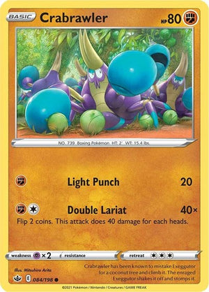 Pokemon TCG - SWSH06: Chilling Reign - Crabrawler - 084/198 - Reverse Holofoil