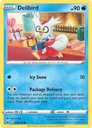 Pokemon TCG - SWSH06: Chilling Reign - Delibird - 032/198 - Reverse Holofoil