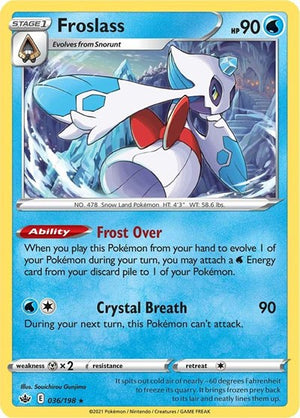 Pokemon TCG - SWSH06: Chilling Reign - Froslass - 036/198 - Reverse Holofoil