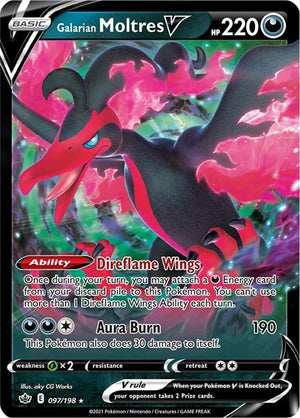 Pokemon TCG - SWSH06: Chilling Reign - Galarian Moltres V - 097/198 - Holofoil