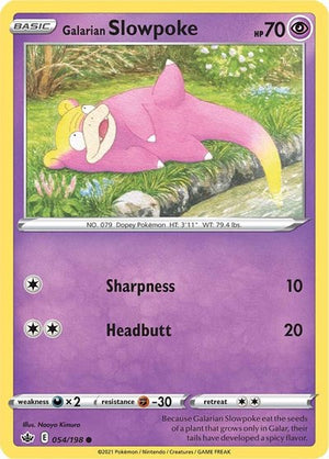Pokemon TCG - SWSH06: Chilling Reign - Galarian Slowpoke - 054/198 - Reverse Holofoil