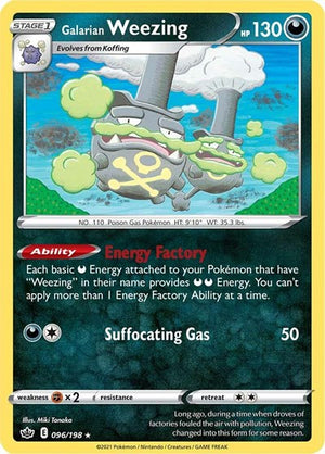 Pokemon TCG - SWSH06: Chilling Reign - Galarian Weezing - 096/198 - Reverse Holofoil