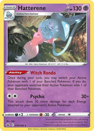 Pokemon TCG - SWSH06: Chilling Reign - Hatterene - 073/198 - Reverse Holofoil