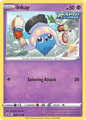Pokemon TCG - SWSH06: Chilling Reign - Inkay - 069/198 - Reverse Holofoil