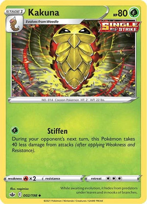 Pokemon TCG - SWSH06: Chilling Reign - Kakuna - 002/198 - Reverse Holofoil