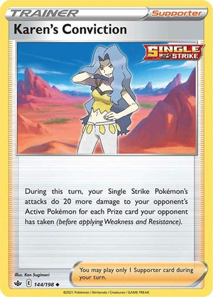 Pokemon TCG - SWSH06: Chilling Reign - Karen's Conviction - 144/198 - Reverse Holofoil