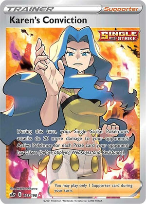 Pokemon TCG - SWSH06: Chilling Reign - Karen's Conviction - 193/198 - Holofoil