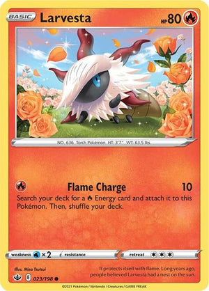 Pokemon TCG - SWSH06: Chilling Reign - Larvesta - 023/198 - Reverse Holofoil