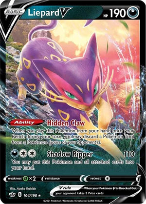 Pokemon TCG - SWSH06: Chilling Reign - Liepard V - 104/198 - Holofoil