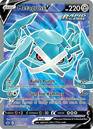 Pokemon TCG - SWSH06: Chilling Reign - Metagross V - 181/198 - Holofoil