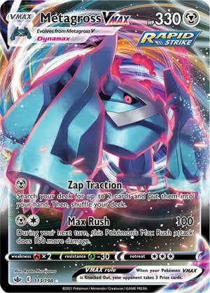 Pokemon TCG - SWSH06: Chilling Reign - Metagross VMAX - 113/198 - Holofoil