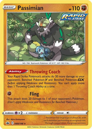 Pokemon TCG - SWSH06: Chilling Reign - Passimian - 088/198 - Reverse Holofoil