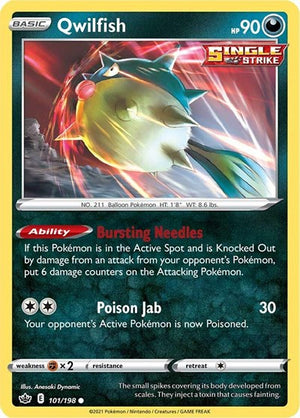 Pokemon TCG - SWSH06: Chilling Reign - Qwilfish - 101/198 - Reverse Holofoil