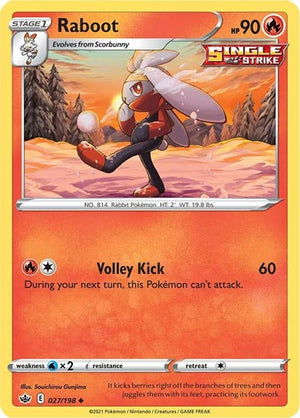 Pokemon TCG - SWSH06: Chilling Reign - Raboot - 027/198 - Reverse Holofoil