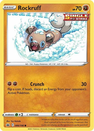 Pokemon TCG - SWSH06: Chilling Reign - Rockruff - 086/198