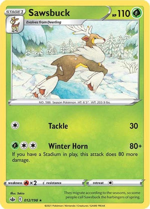 Pokemon TCG - SWSH06: Chilling Reign - Sawsbuck - 012/198 - Reverse Holofoil
