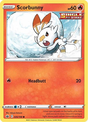 Pokemon TCG - SWSH06: Chilling Reign - Scorbunny - 026/198