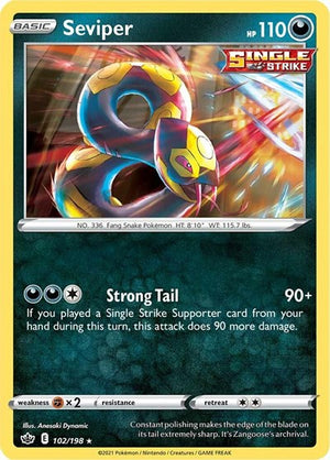 Pokemon TCG - SWSH06: Chilling Reign - Seviper - 102/198 - Reverse Holofoil