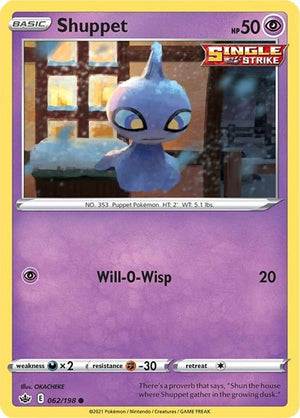 Pokemon TCG - SWSH06: Chilling Reign - Shuppet - 062/198 - Reverse Holofoil