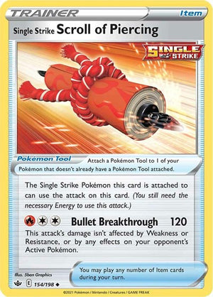 Pokemon TCG - SWSH06: Chilling Reign - Single Strike Scroll of Piercing - 154/198 - Reverse Holofoil
