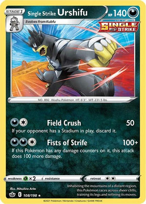Pokemon TCG - SWSH06: Chilling Reign - Single Strike Urshifu - 108/198 - Holofoil
