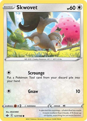Pokemon TCG - SWSH06: Chilling Reign - Skwovet - 127/198