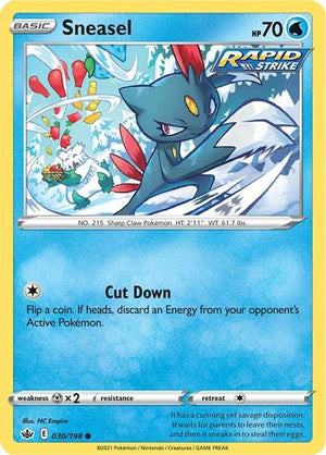 Pokemon TCG - SWSH06: Chilling Reign - Sneasel - 030/198