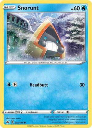 Pokemon TCG - SWSH06: Chilling Reign - Snorunt - 035/198 - Reverse Holofoil
