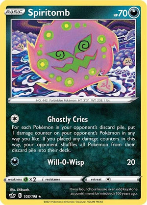 Pokemon TCG - SWSH06: Chilling Reign - Spiritomb - 103/198 - Reverse Holofoil