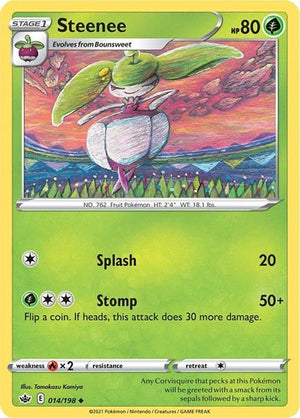 Pokemon TCG - SWSH06: Chilling Reign - Steenee - 014/198 - Reverse Holofoil