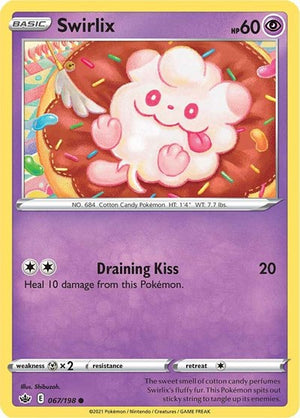Pokemon TCG - SWSH06: Chilling Reign - Swirlix - 067/198 - Reverse Holofoil