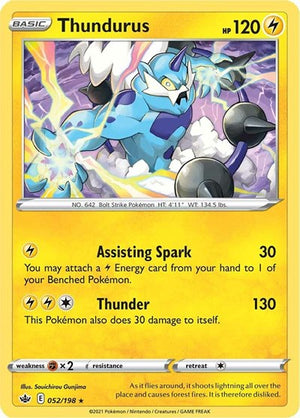 Pokemon TCG - SWSH06: Chilling Reign - Thundurus - 052/198 - Holofoil