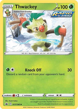 Pokemon TCG - SWSH06: Chilling Reign - Thwackey - 017/198