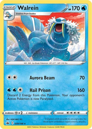 Pokemon TCG - SWSH06: Chilling Reign - Walrein - 039/198 - Reverse Holofoil