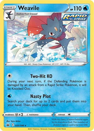 Pokemon TCG - SWSH06: Chilling Reign - Weavile - 031/198 - Holofoil