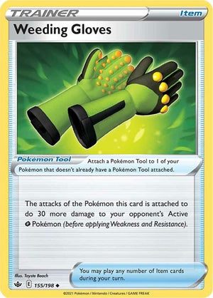 Pokemon TCG - SWSH06: Chilling Reign - Weeding Gloves - 155/198 - Reverse Holofoil