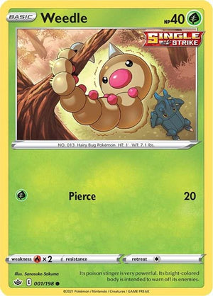 Pokemon TCG - SWSH06: Chilling Reign - Weedle - 001/198 - Reverse Holofoil