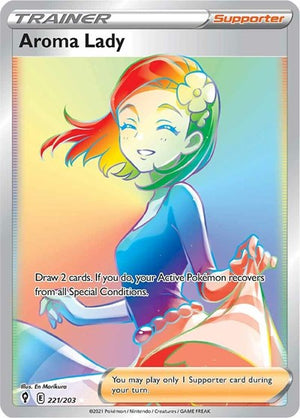Pokemon TCG - SWSH07: Evolving Skies - Aroma Lady - 221/203 - Holofoil