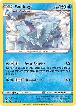 Pokemon TCG - SWSH07: Evolving Skies - Avalugg - 045/203 - Reverse Holofoil